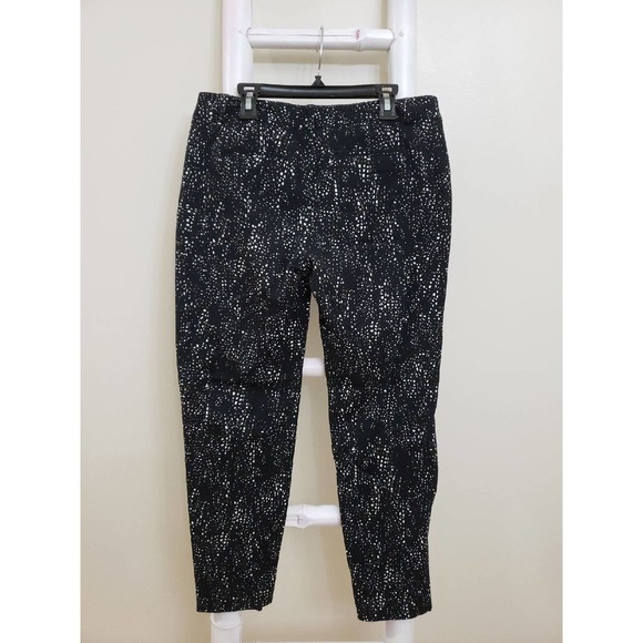 Apt 9 Speckle Pattern Cropped Ankle  Black Pants Sz 6 - Picture 5 of 7